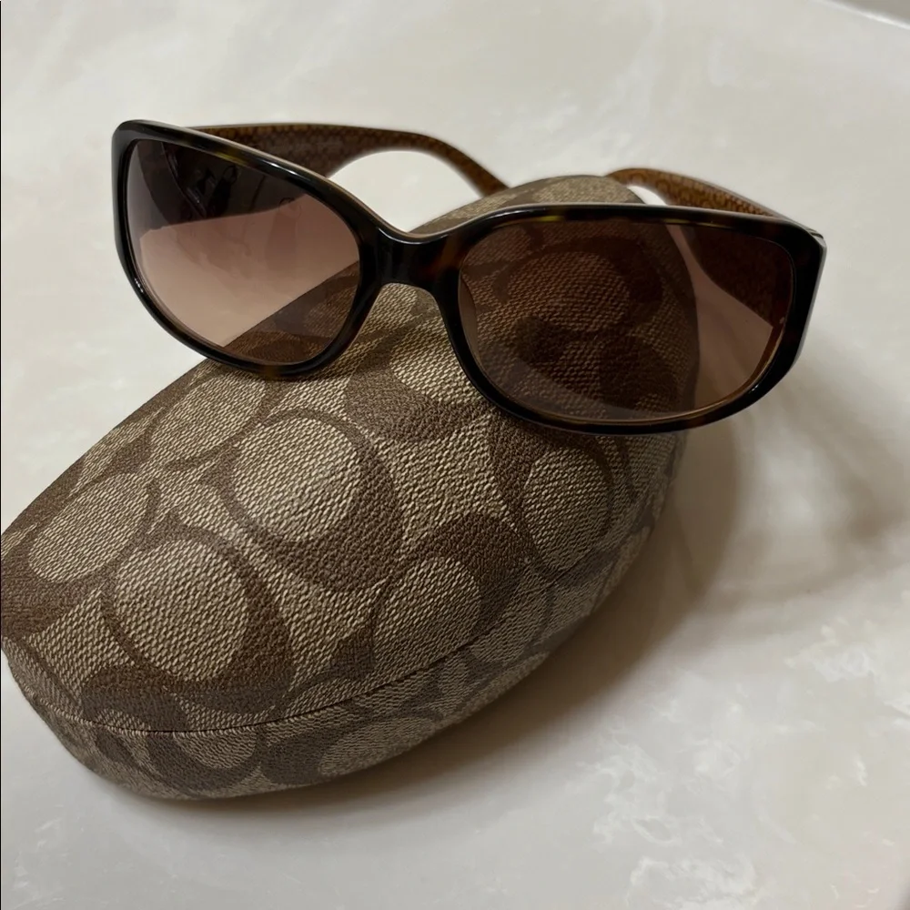 Coach Women's Brown Tortoise Sunglasses - Picture 5 of 5